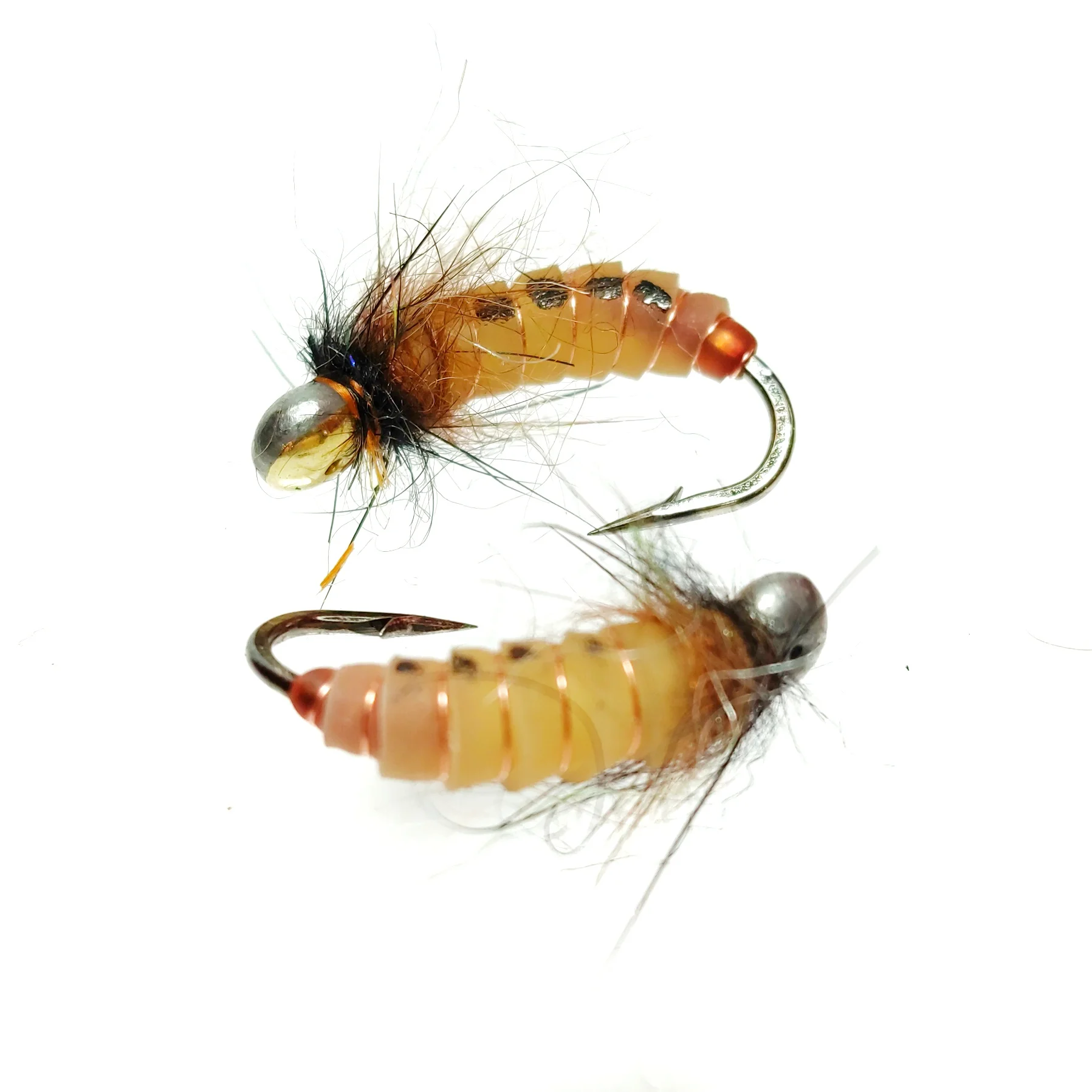 Мушка на мормышке КОРОЕД 2шт полупрозрачный nymph skin усиленном крючке Скуд мормышки