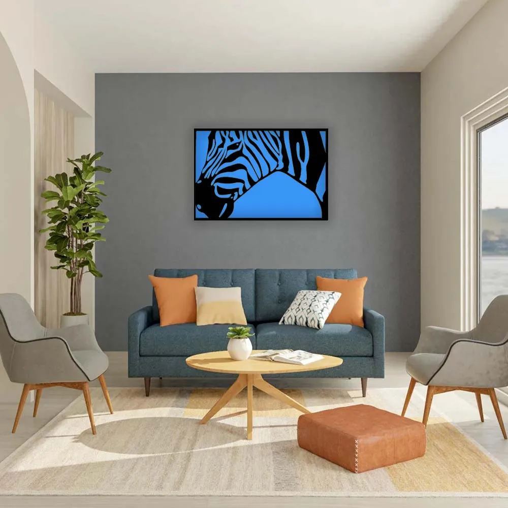 

Zebra Wooden Wall Art Safari Africa Outdoor Home Decor Blue Background