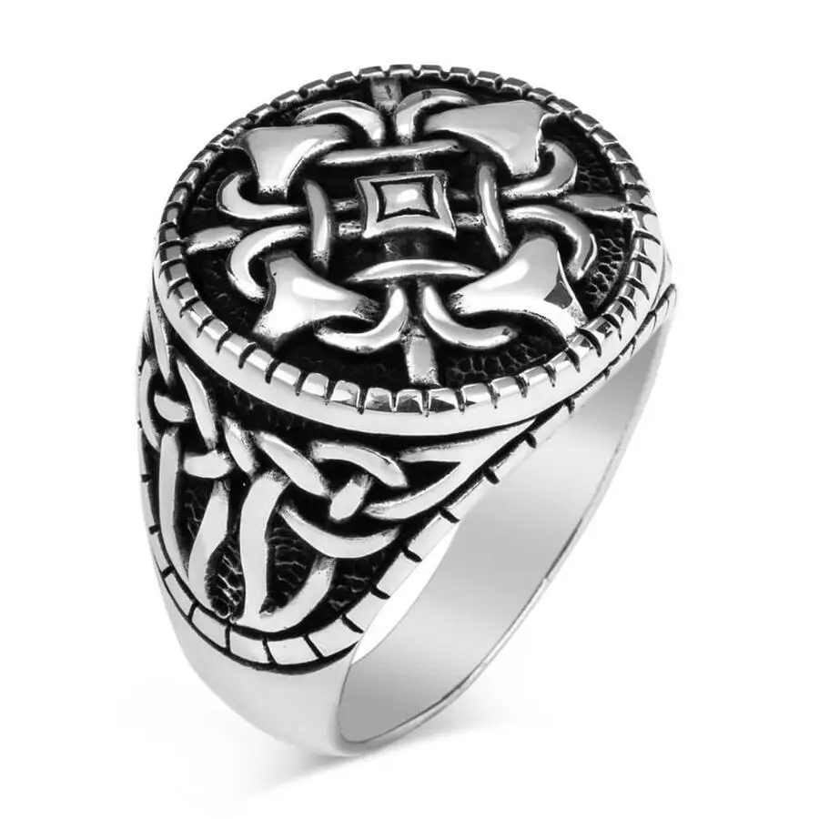 Bague en argent massif 925 pour hommes, chaîne lourde, Vintage, fabriquée en turquie 2