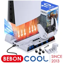 For PS5 Console Charger Cooling Vertical Stand With 2 Cooling Fans Fast Charging Station For SONY Playstation 5 Disc/Digital