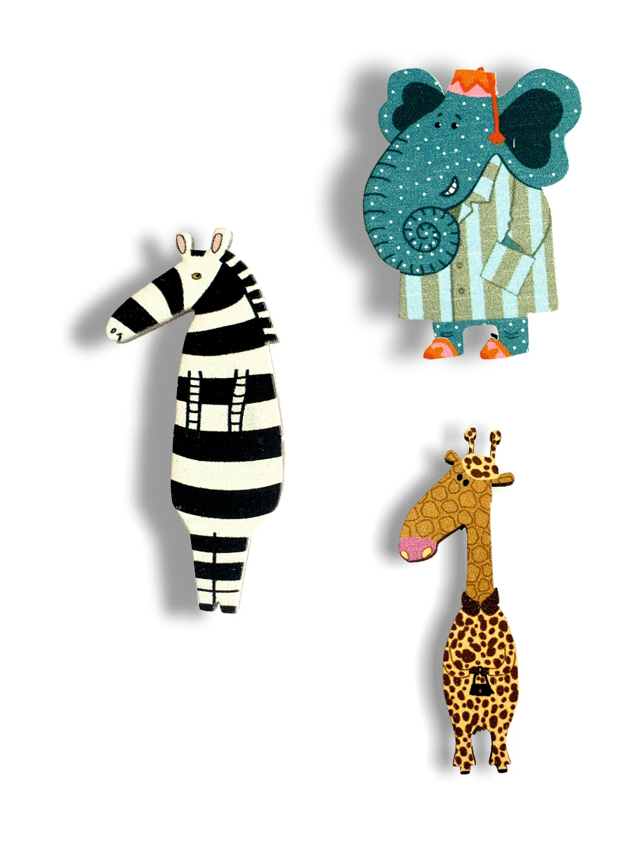 Брошь/значок Woodslot &quotЗебра&quot деревянный значок аксессуар на одежду украшение