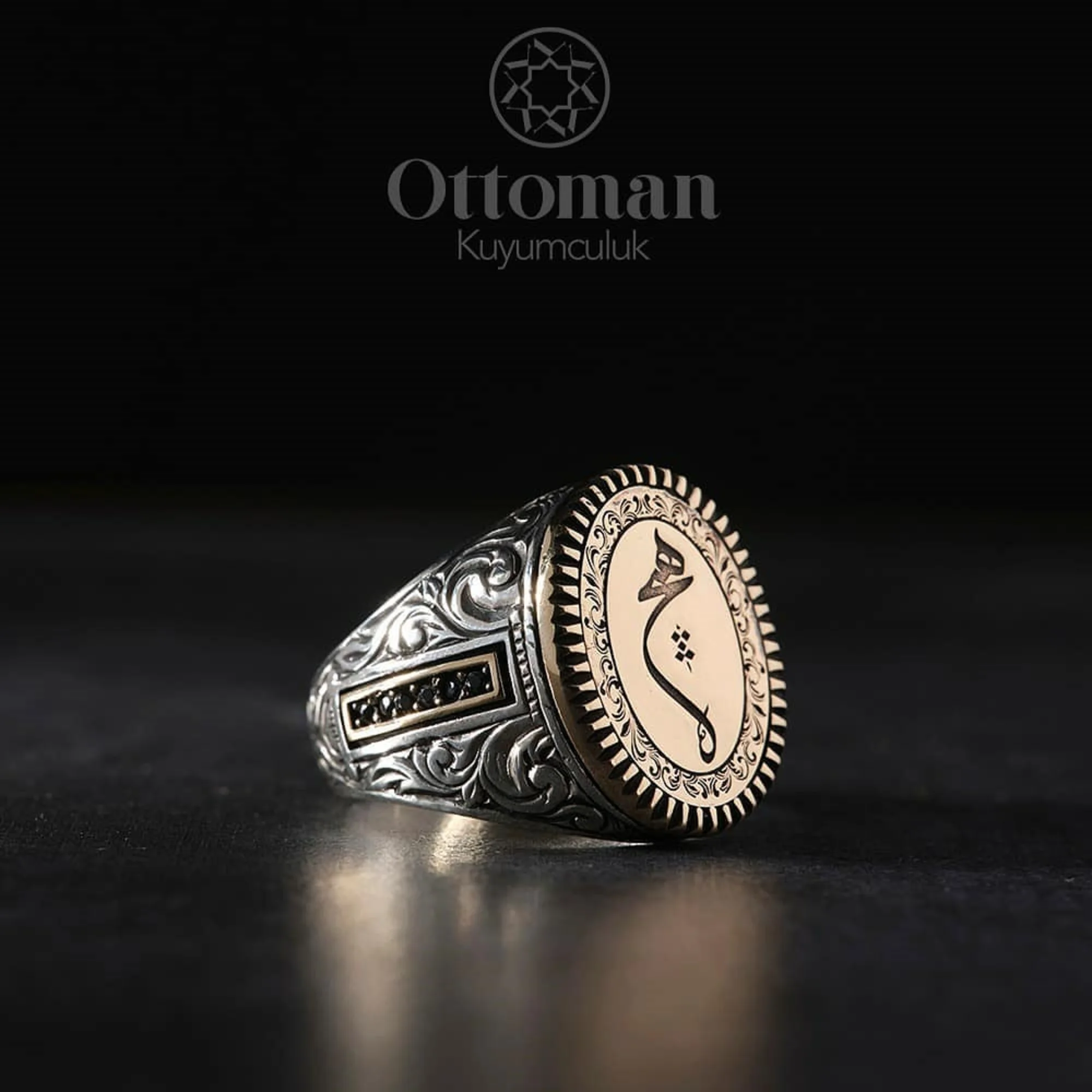 TO BE EVER Sterling Silver Men's Ring with Engraving Pattern Men Silver Ring ottoman Ring Turkish Handmade Ring Gift Ring Men