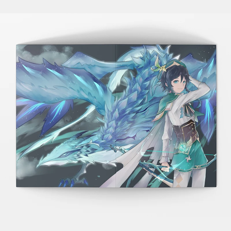 Обложка на паспорт аниме Genshin Impact Геншин Импакт Дилюк Сяо Альбедо Ху Тао Кокоми