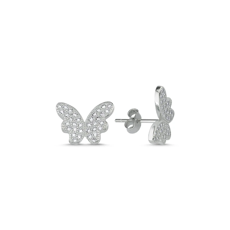 

Серебряные 925 пробы Серьги-бабочки из циркона
