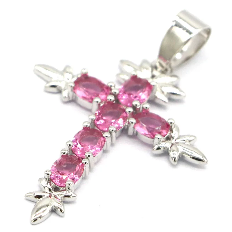 28x14 мм классический крест создан розовый турмалин для Для женщин одежда на каждый