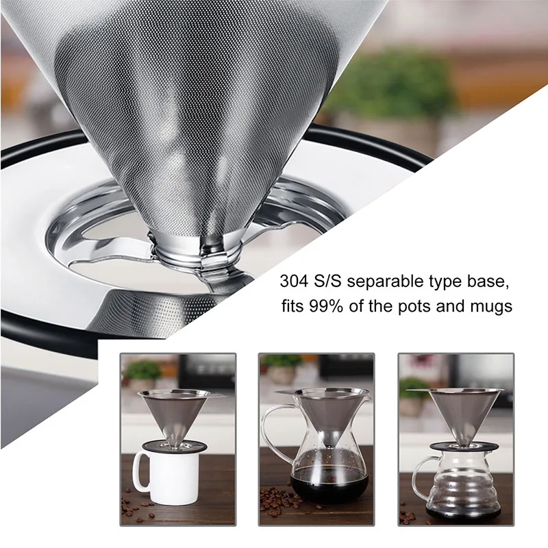 Фильтр для кофе Pour Over многоразовая кофейная капельница из нержавеющей стали