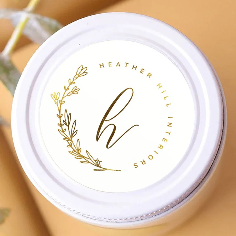 100 шт./лот наклейки с логотипом на заказ золотой серебряной или розовой фольгой