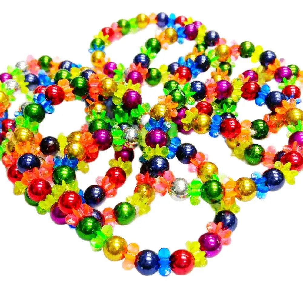 

24Piece Bohemian Hawaii Style Bracelet Hair Band For Girl Woman Party Favor Game Gift Charm Bead Pinata Birthday Novelty Prize