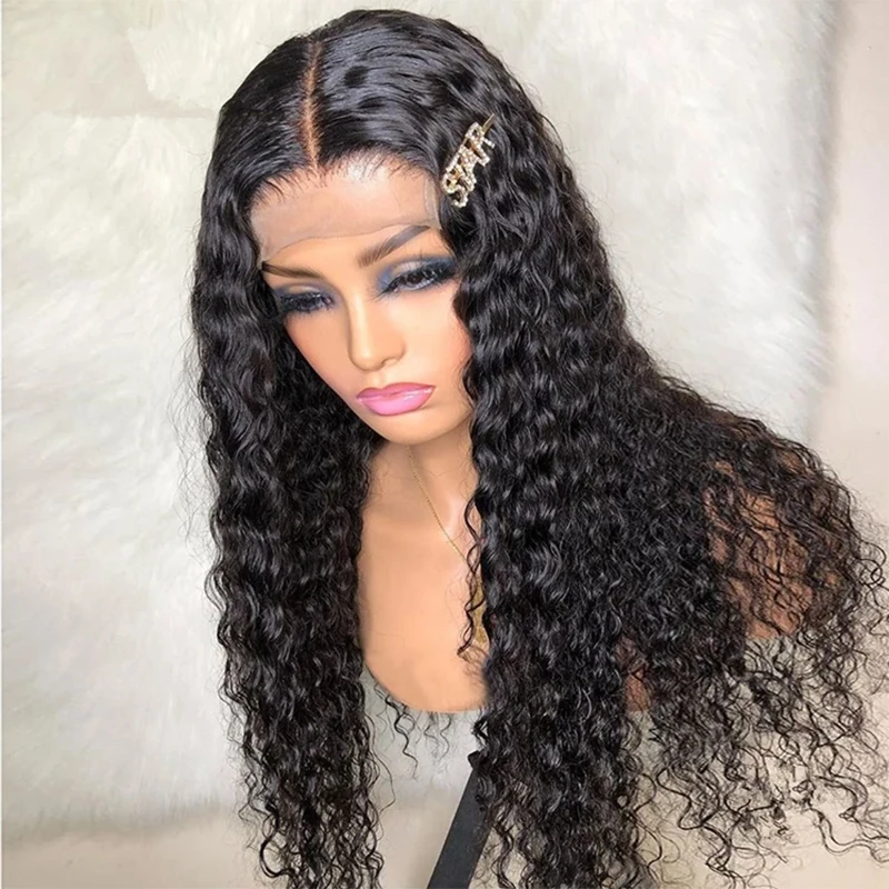 

Soft Curly Synthetic Lace Front Wigs Heat Resistant Fiber Hair Loose Curly Synthetic Wigs for Black Women Daily Wigs