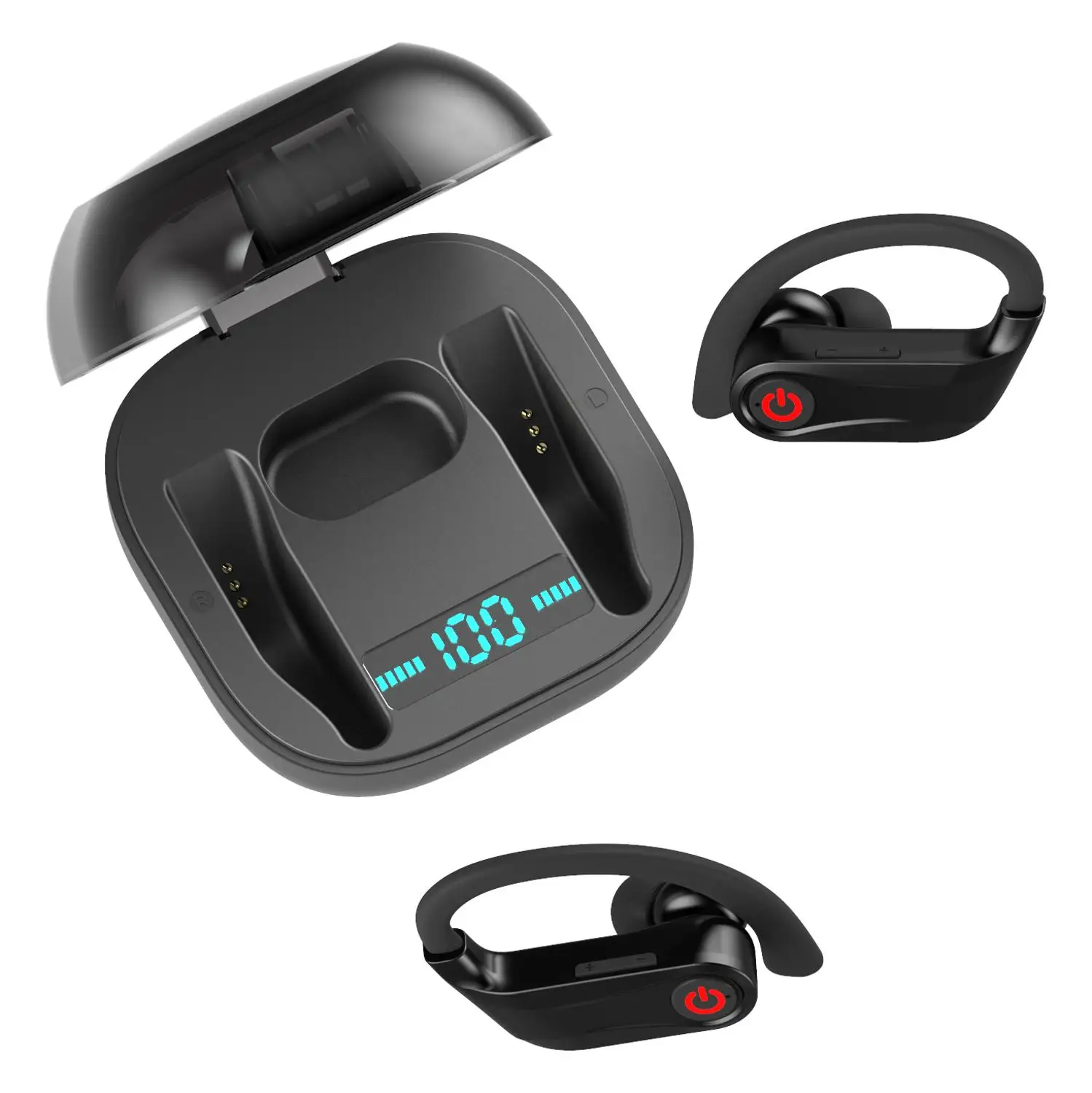 Черные PowerHBQ pro Q62 беспроводные наушники Bluetooth 5 0 стерео спортивные гарнитуры