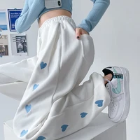 white love drawstring sweatpants women spring and autumn drawstring loose stretch sweatpants straight trend casual harem pants