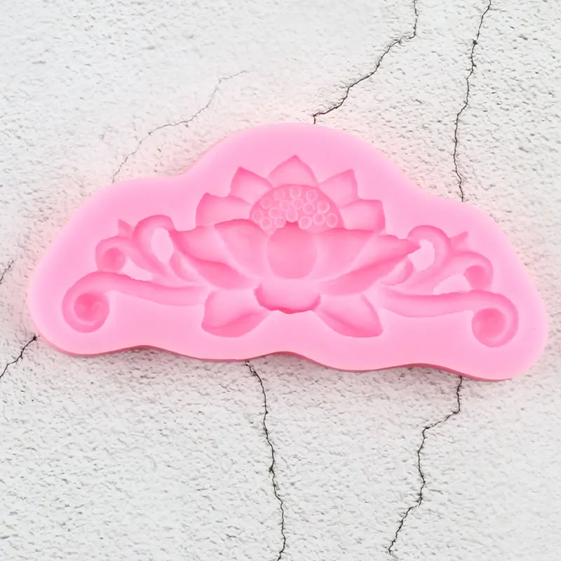 

Lotus Silicone Mold DIY Party Fondant Cupcake Topper Molds Relief Cake Decorating Tools Chocolate Gumpaste Clay Candy Moulds