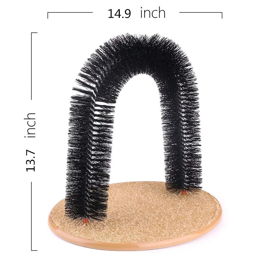 

Comfortable Pets Cat Arch Massager Pet Cat Itching Grooming Supplies Round Fleece Base Kitten Toy Scratching Device Brush Pets