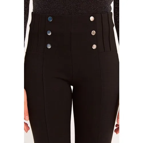 FullaModa Women Button Leggings Pants