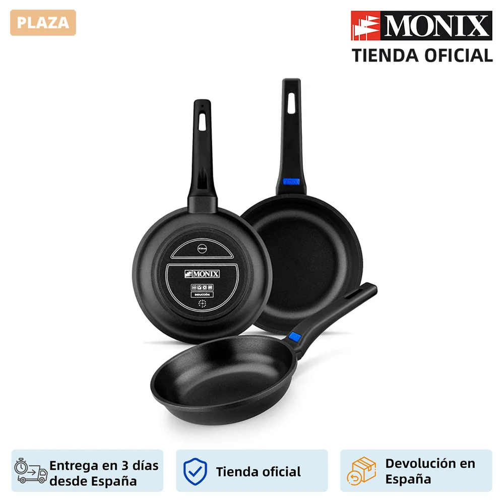 Monix Solid Plus-партия из 18-22-26 см литого алюминия и антипригарных классических