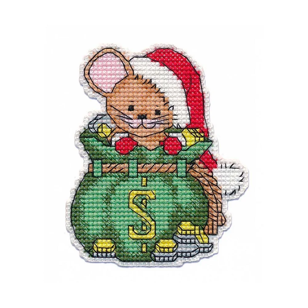 Набор для вышивания Мышонок. Магнит 9 см. Канва пластиковая канва вышивка | Дом и