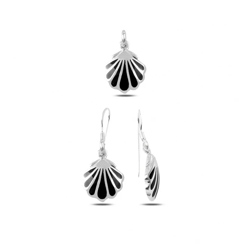 

Silver 925 Sterling Dangle Mussel Shell Set