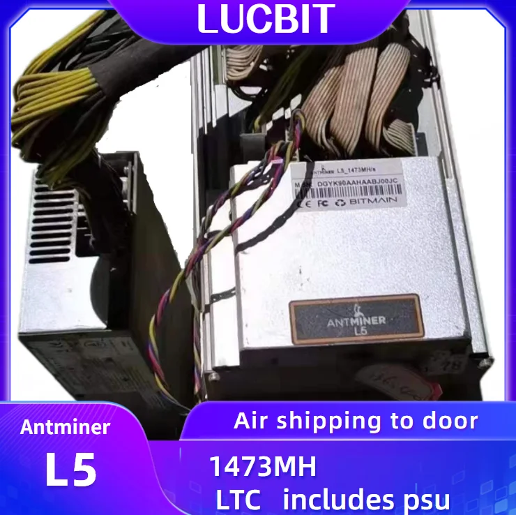 

LUCBIT L5 1473MH Asic Miner Used Bitmain Antminer with PSU Litecoin Mining Machine LTC Better Than Antminer L3++