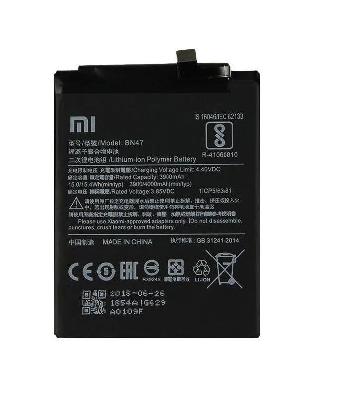 

Высококачественный аккумулятор Xiaomi Mi A2 Lite / RedMi 6 Pro BN47 4000 мАч.