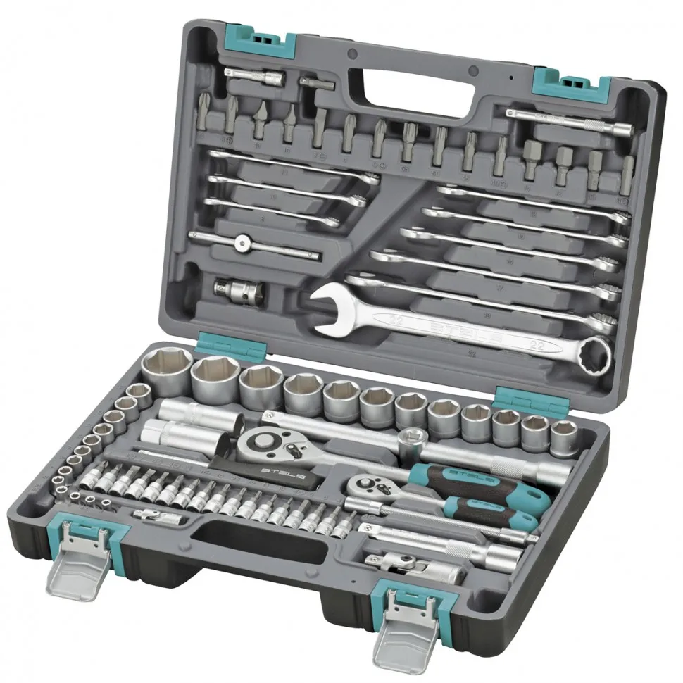 Набор инструментов Stels 82- 216 предметов 1/4 3/8 1/2 Cr-V S2 комбинация ремонта автомобиля