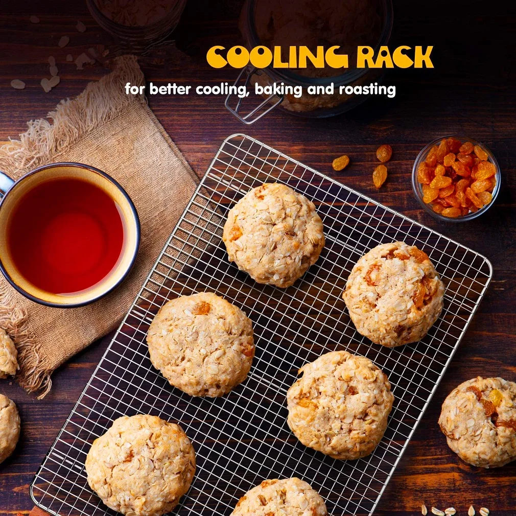 

Nonstick Baking Cooling Rack For Pizza/Biscuit/Cookie/Pie/Bread/Cake Oven Kitchen Baking Barbecue Wire Grid Tray Drying Stand
