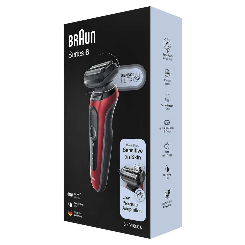 Электробритва Braun Series 6 60-R1000s Red | Бытовая техника