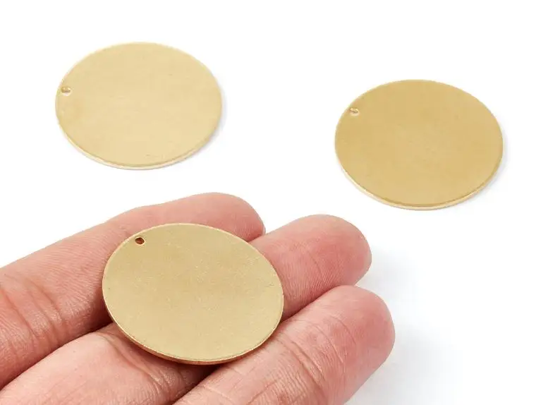 

Brass Round Earring Charms - Raw Brass Round Pendant - Earring Findings - Jewelry Supplies - 6Pcs/Lot - 30x30x1.11mm - PP2060