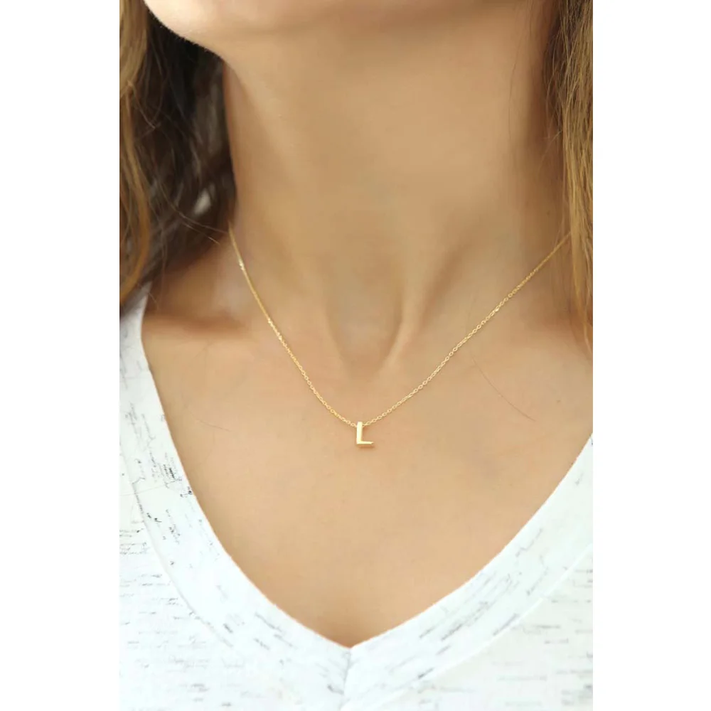 Минималистское ожерелье буква L подвеска ювелирное изделие 925 пробы серебро