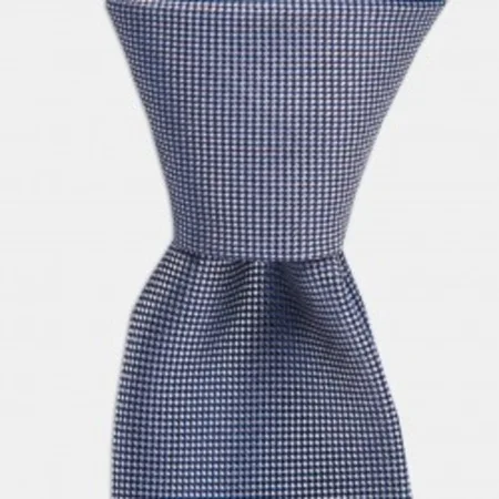 

White dot pattern navy blue silk tie 67827892