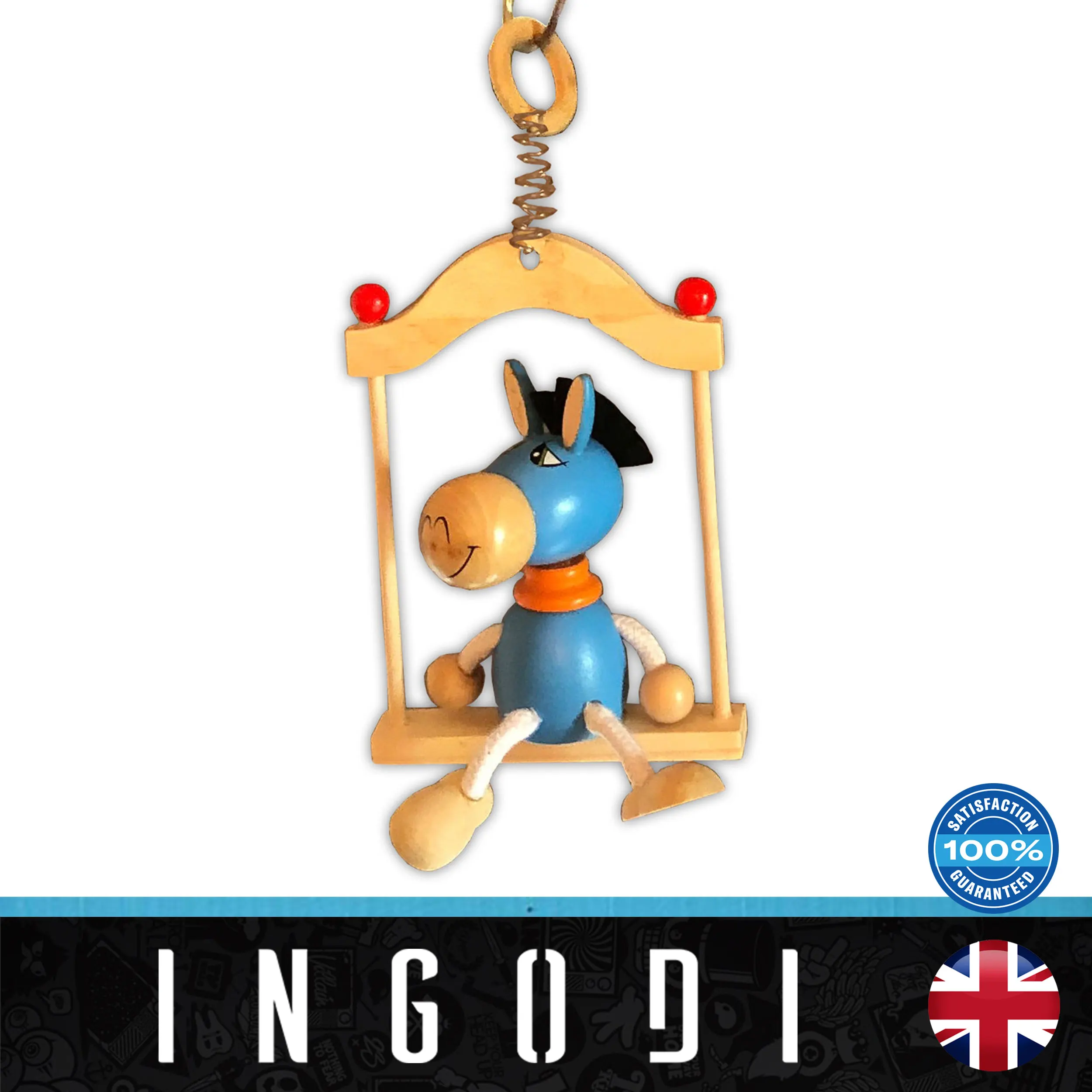 

INGODI handmade cute donkey hanging wooden toy home and kid's room decoration