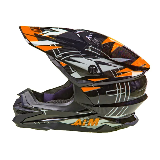 Мотошлем кроссовый AiM JK803S Orange/Black S |