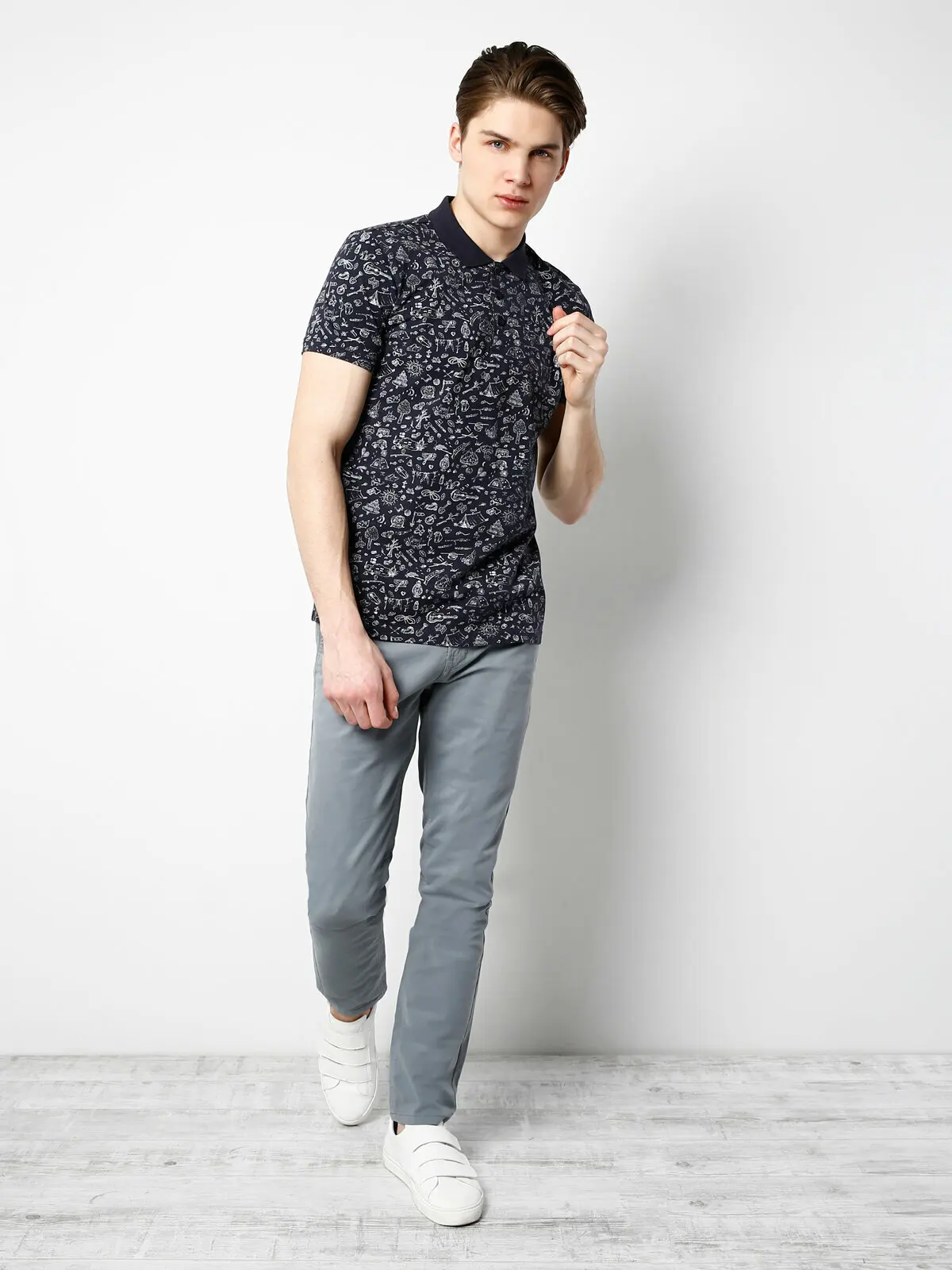 Colins Для мужчин Slim Fit серый Штаны брюки Мужчин's для CL1024683|Повседневные брюки| |
