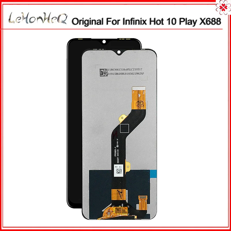 

6,82 "оригинальный X688 для Infinix Hot 10 Play ЖК-дисплей кодирующий преобразователь сенсорного экрана в сборе Ремонт Запасные части X688C X688B LCD