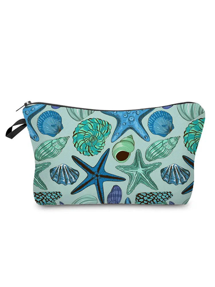 

Fashion Printed Starfish Cosmetics Organizer Bag Daily Use Women's Makeup Bag Custom Made Storage Bags for Women Small Gift Bag