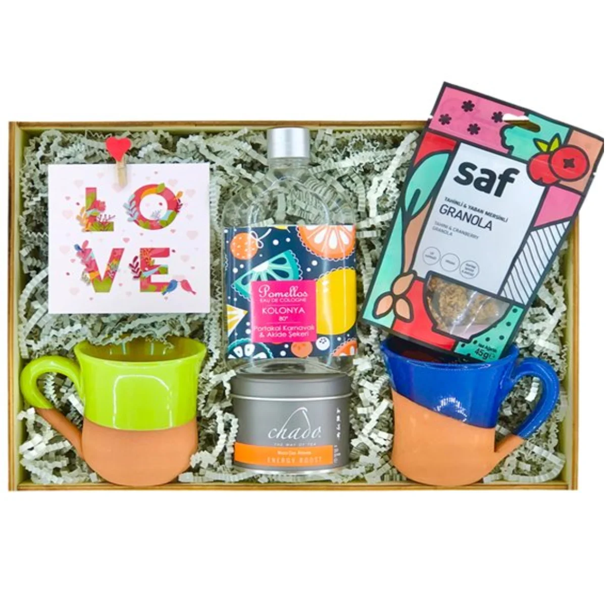

Handmade 2-Piece Natural Ceramic Mug Chado Energy Boost Tea Pomellos 250ML Cologne Pure Granola Gift Box For Special Occasions