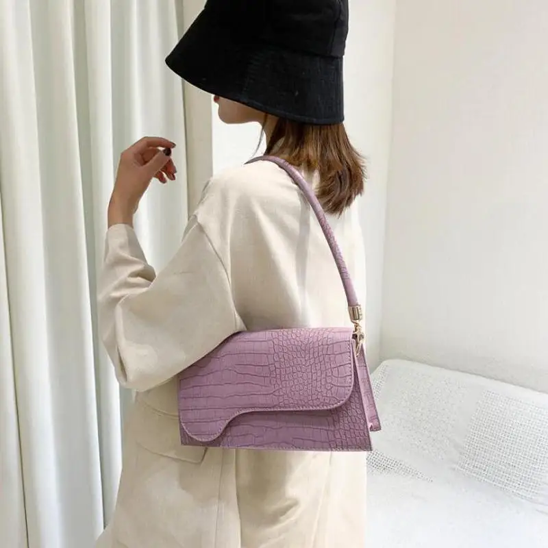 

Сумка женская через плечо, с узором под аллигатора, сумки для багета