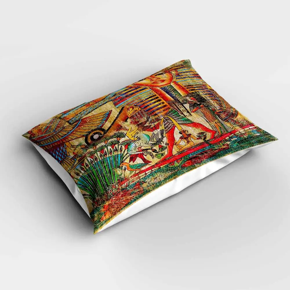

Else Red Orange Egypt Tribal Persian Rectangle Modern Pillowcases 3d Digital Print Pillow Covers Cases for Couch Bed