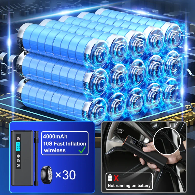 Автомобильный Электрический воздушный насос 4000 мАч портативный беспроводной