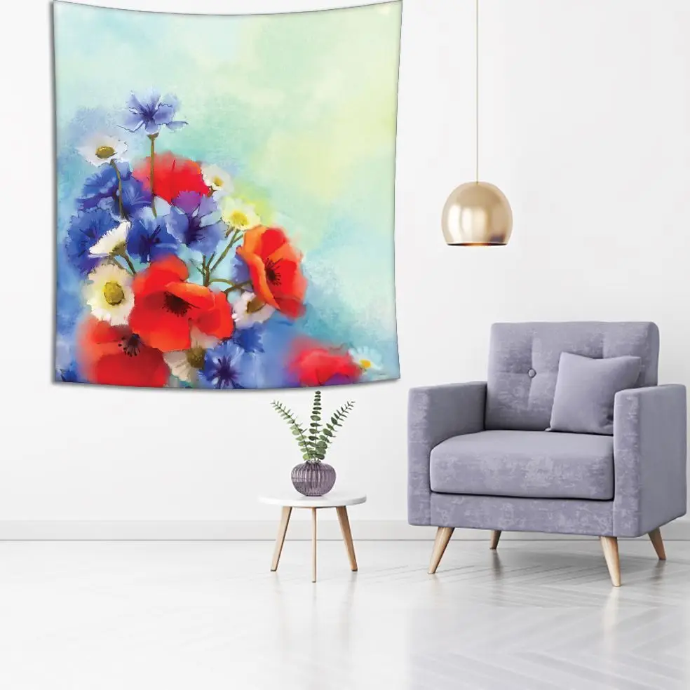 Гобелен с цветами мака 65-73f ромашки весенний Цветочный сезон Природа тема