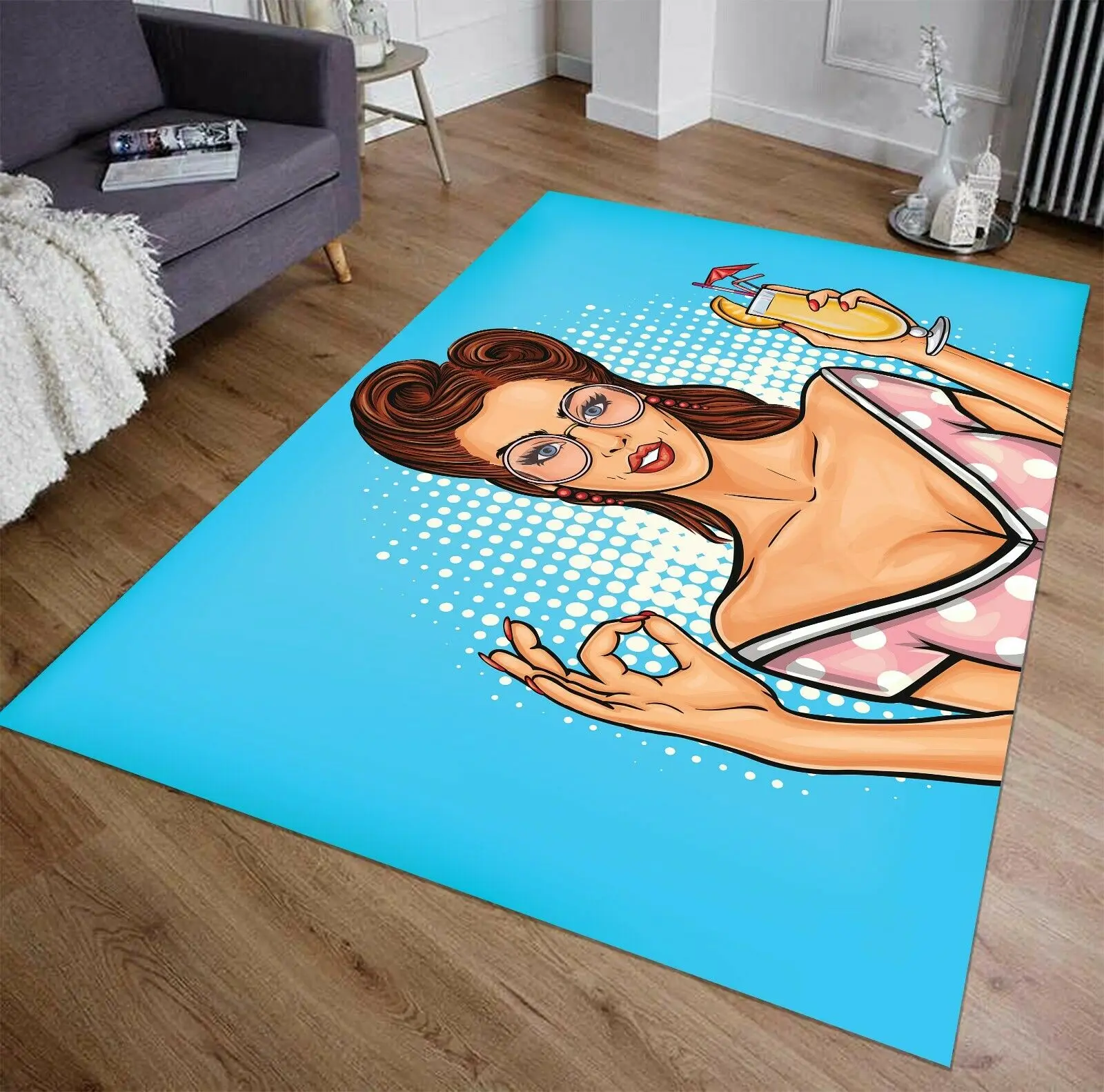 

Sexy Pop Art Girl Patterned Carpet ,Non Slip Floor Carpet,Teen's Carpet,Turkish Rug