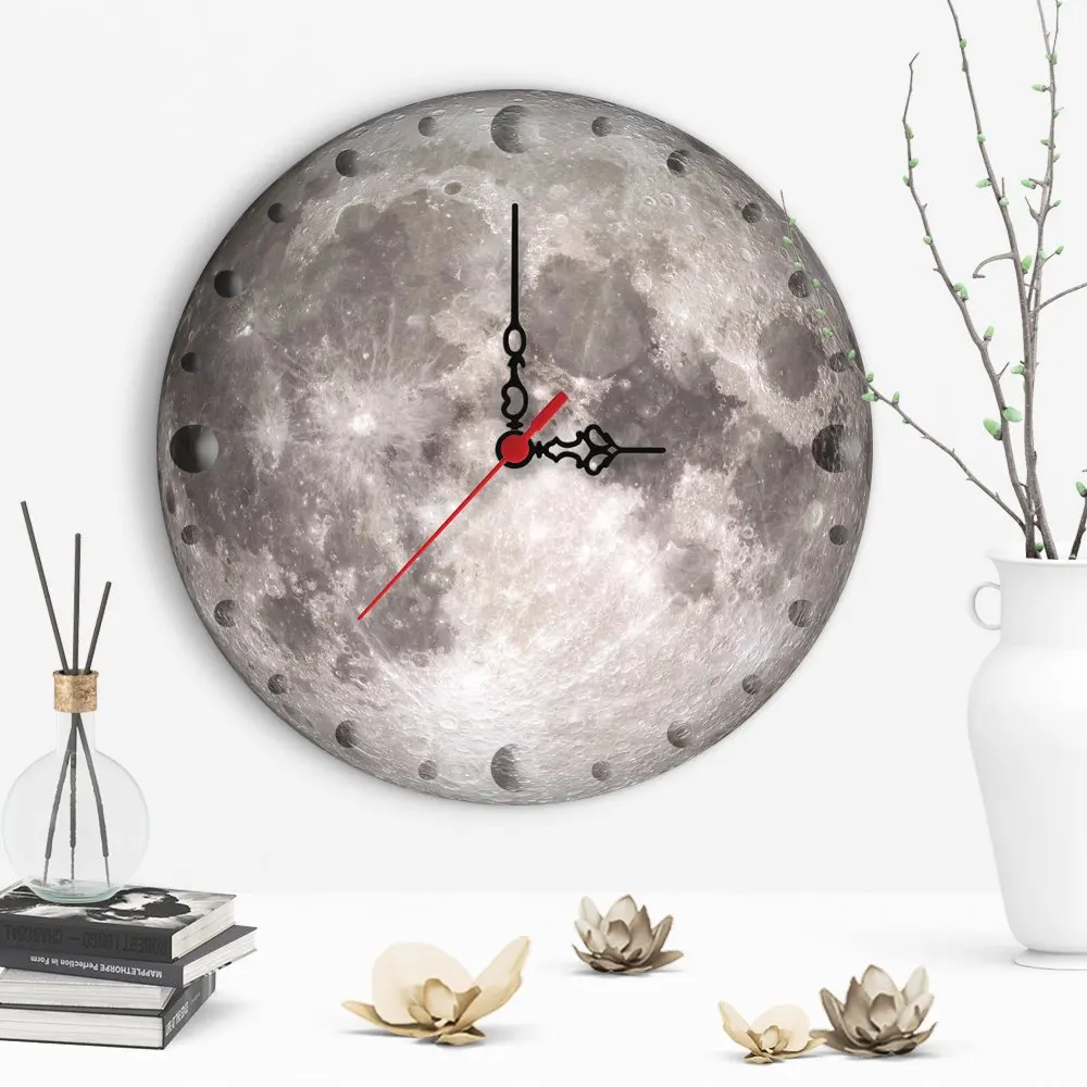 

Decorative Full Moon Design Wooden Wall Clock