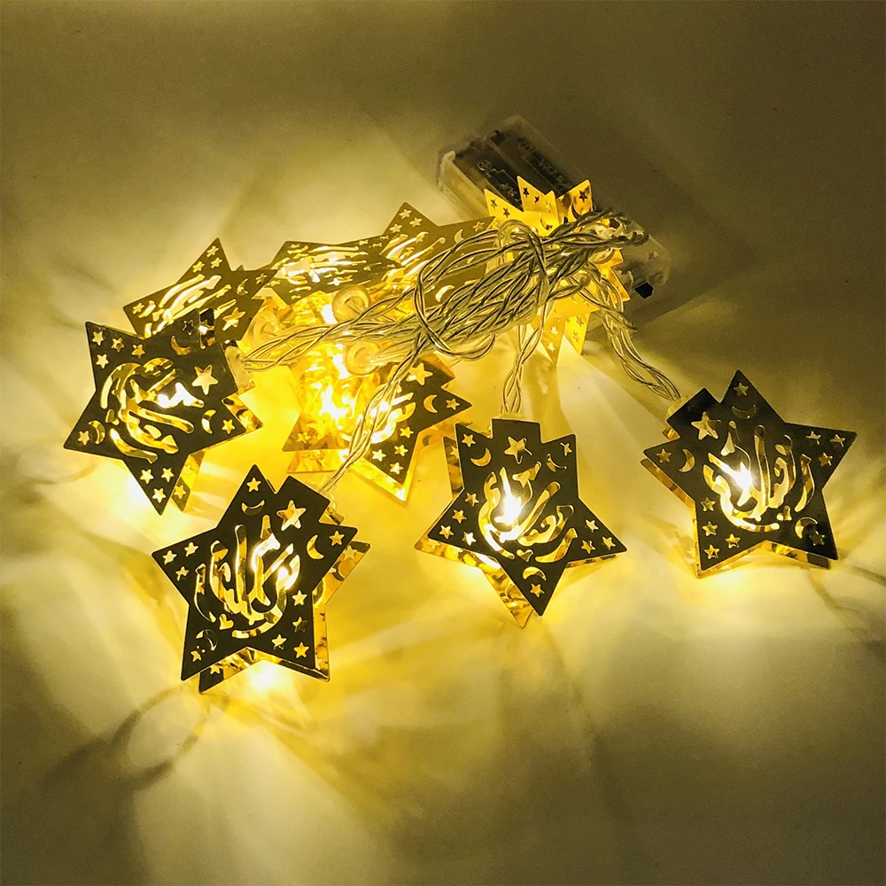 

String Light Led Fairy Lights 1.65M 10LED USB Christmas Holiday Lamp Ramadan Stars and Moon Decoration For Wedding Party Bedroom