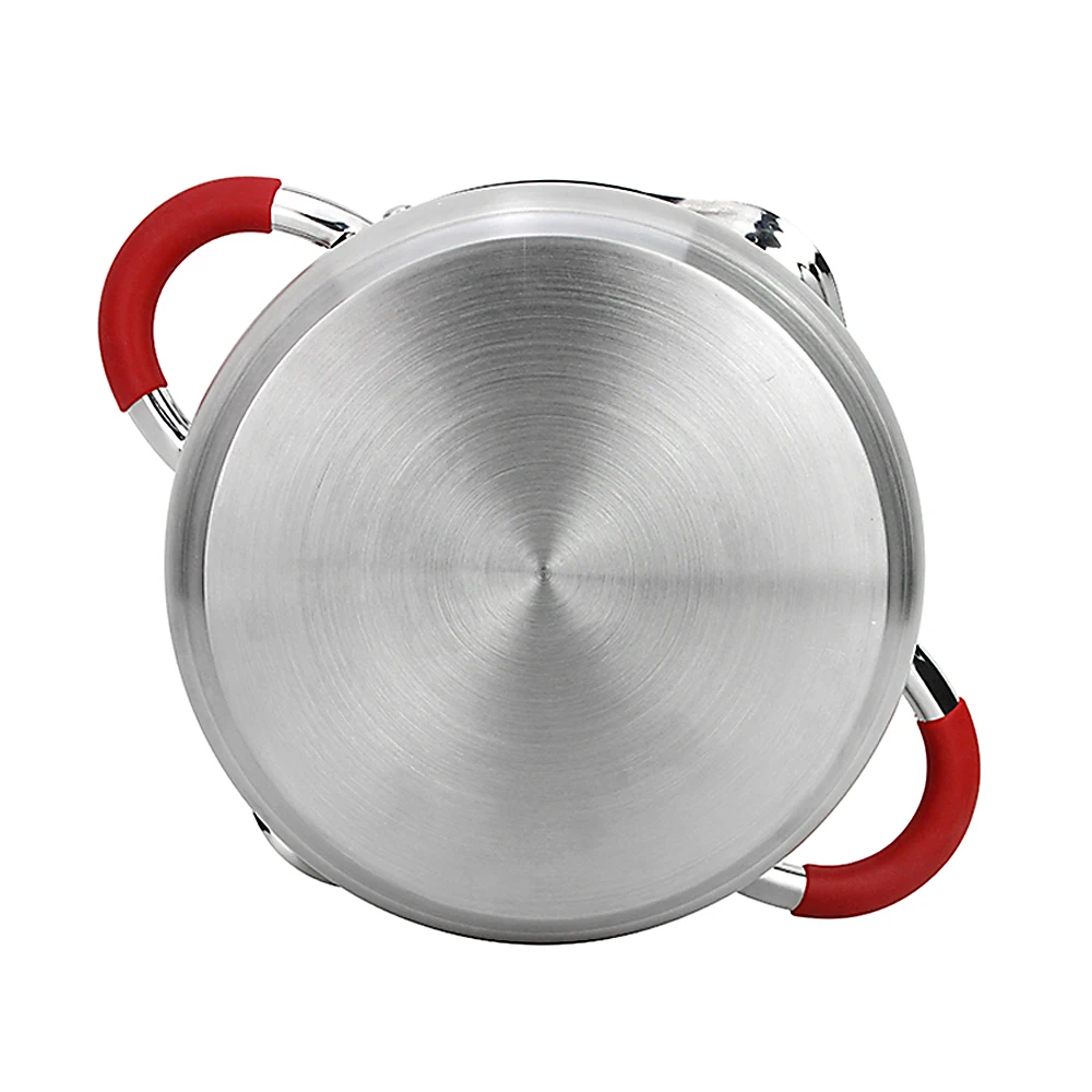 Толстая перламутровая кастрюля для супа из нержавеющей стали туба с двумя