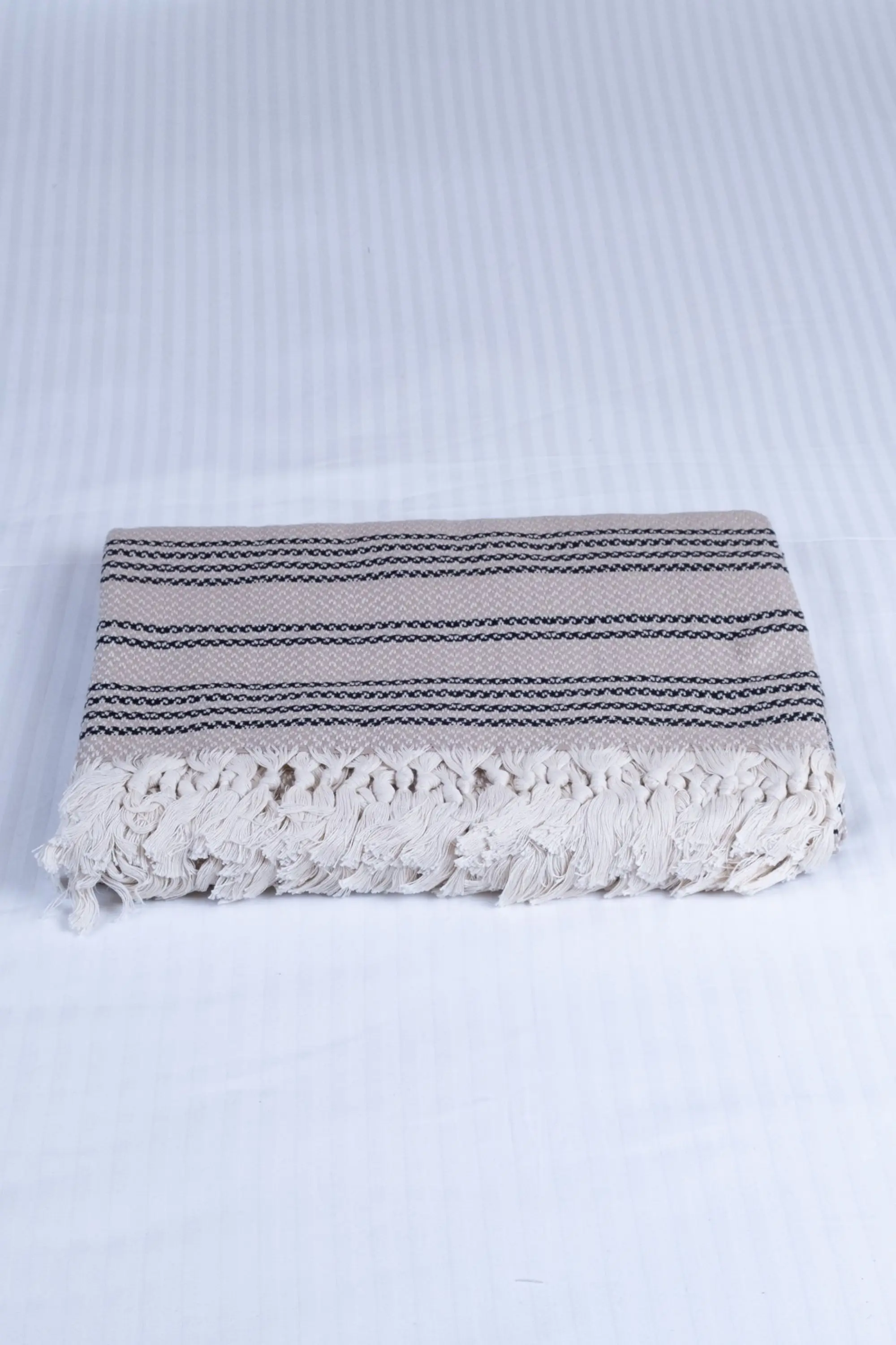 

Brown Color Turkish %100 Cotton Blanket, Throw Double Side Four Season Desing
