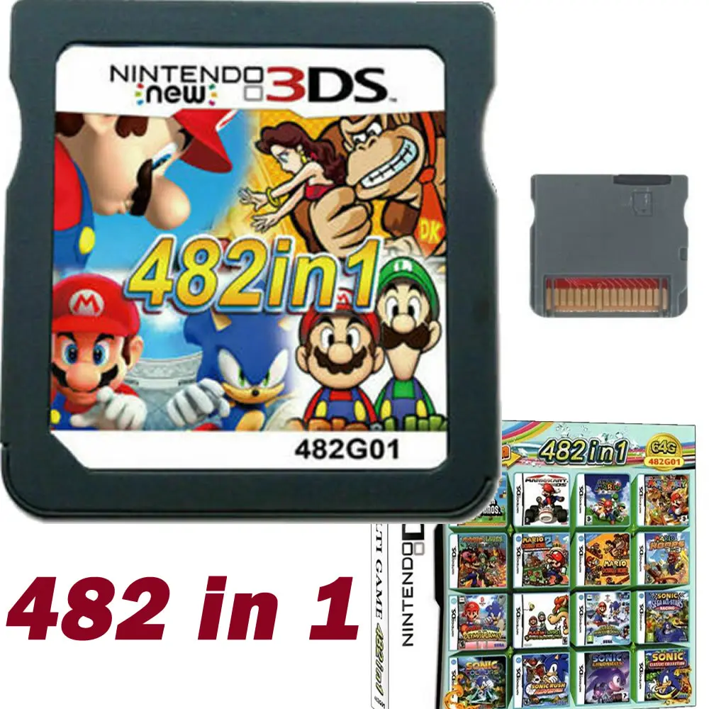 

482 In 1 Compilation Video Game Cartridge Card For Nintendos DS 3DS 2DS Super Combo Multi Cart