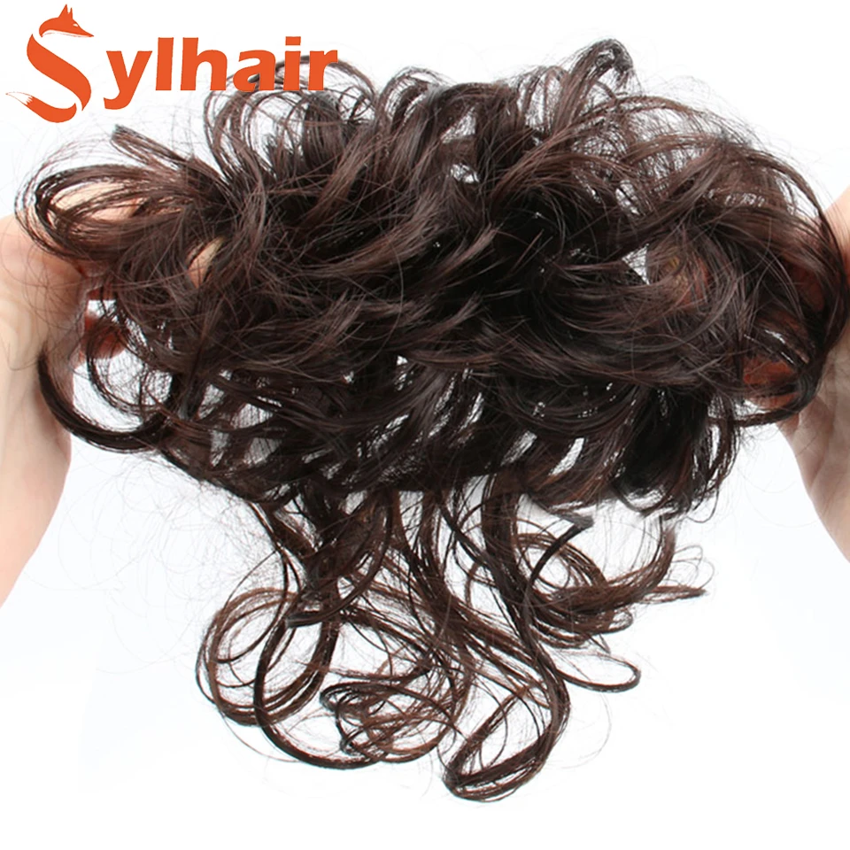 Женский синтетический шиньон для волос черный и коричневый цвет - купить по