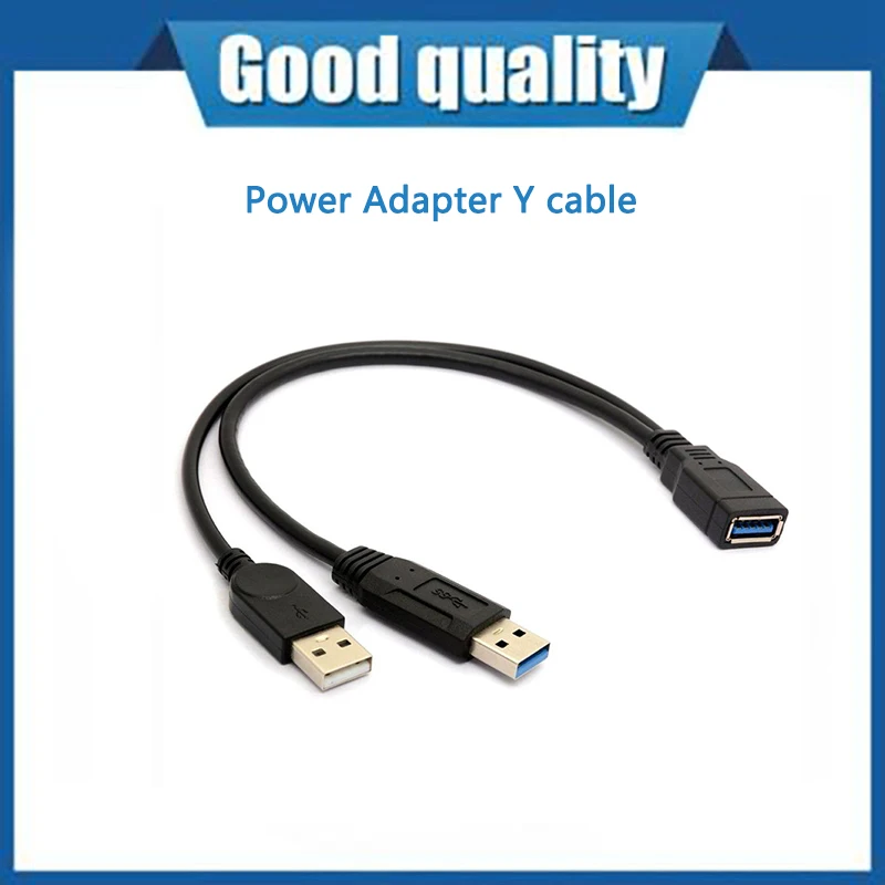 

0.3MUSB 3.0 Female to Dual USB Male Extra Power Data Y Extension Splitter Cable Sync USB 3.0 Power Adapter Y cable