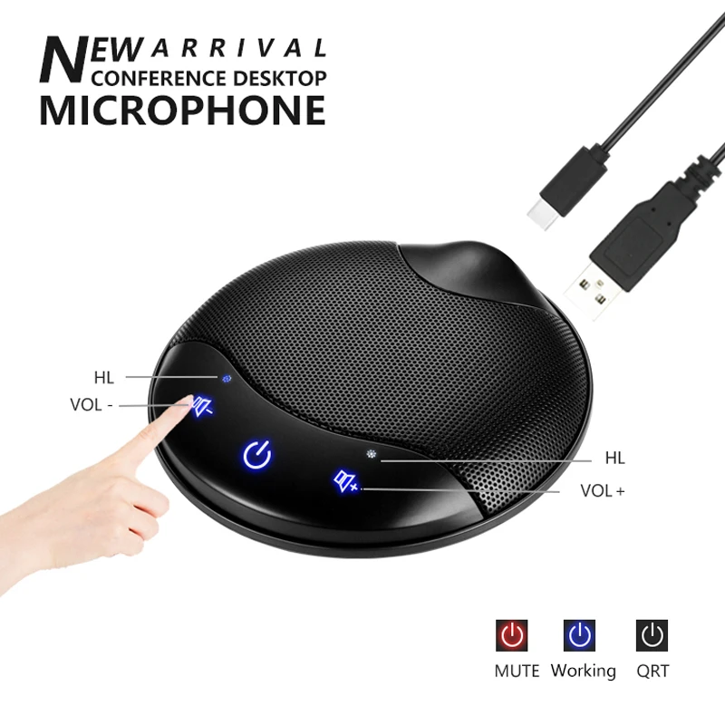 Конденсаторный USB-микрофон для конференций многонаправленный компьютерный