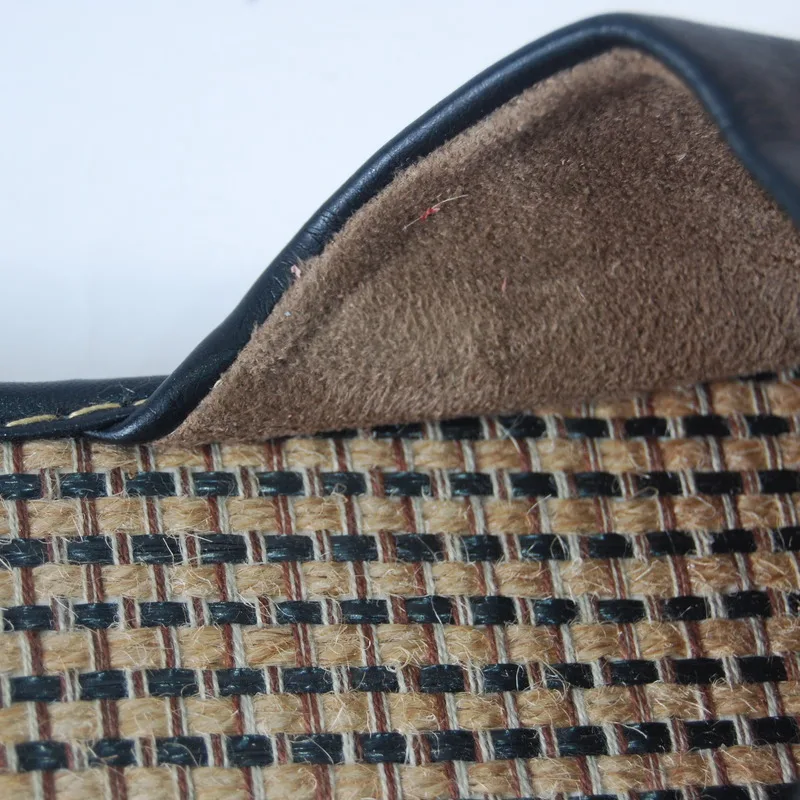 Шлепанцы мужские домашние из эко-кожи со стелькой льна и бамбука тапочки обувь