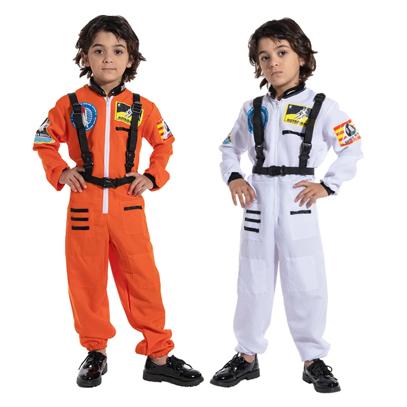 Snailify Yellow Child Astronaut Costume White Boy Pilot For Halloween Purim Party Spaceman Outfit |